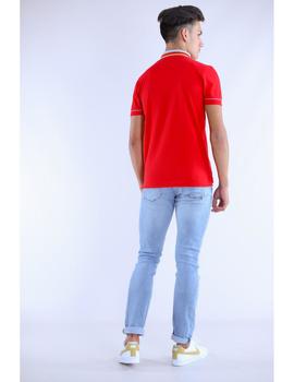 Polo rojo con cuello mao