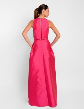 Vestido MONCHO HEREDIA tafetan fucsia