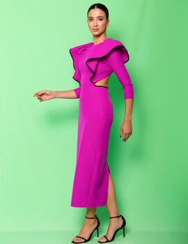 Vestido CAYMA cut out fucsia