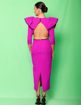 Vestido CAYMA cut out fucsia