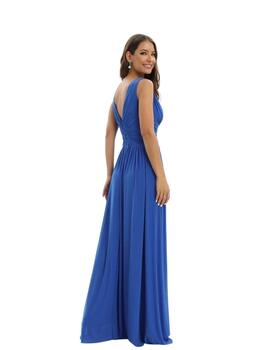 Vestido 22398 drapeado turquesa