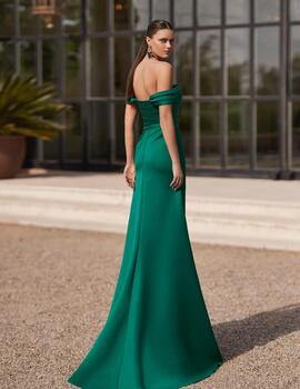 Vestido MARFIL 9J2L9 raso verde