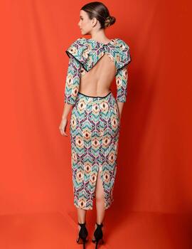 Vestido CAYMA 7597/1 cut out estampado