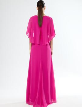 Vestido CARLA RUIZ capa fucsia