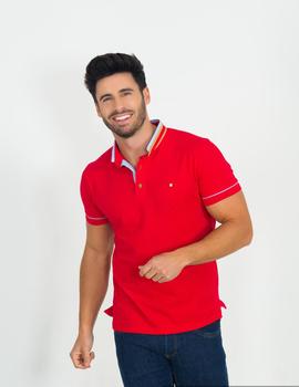 Polo rojo con cuello mao